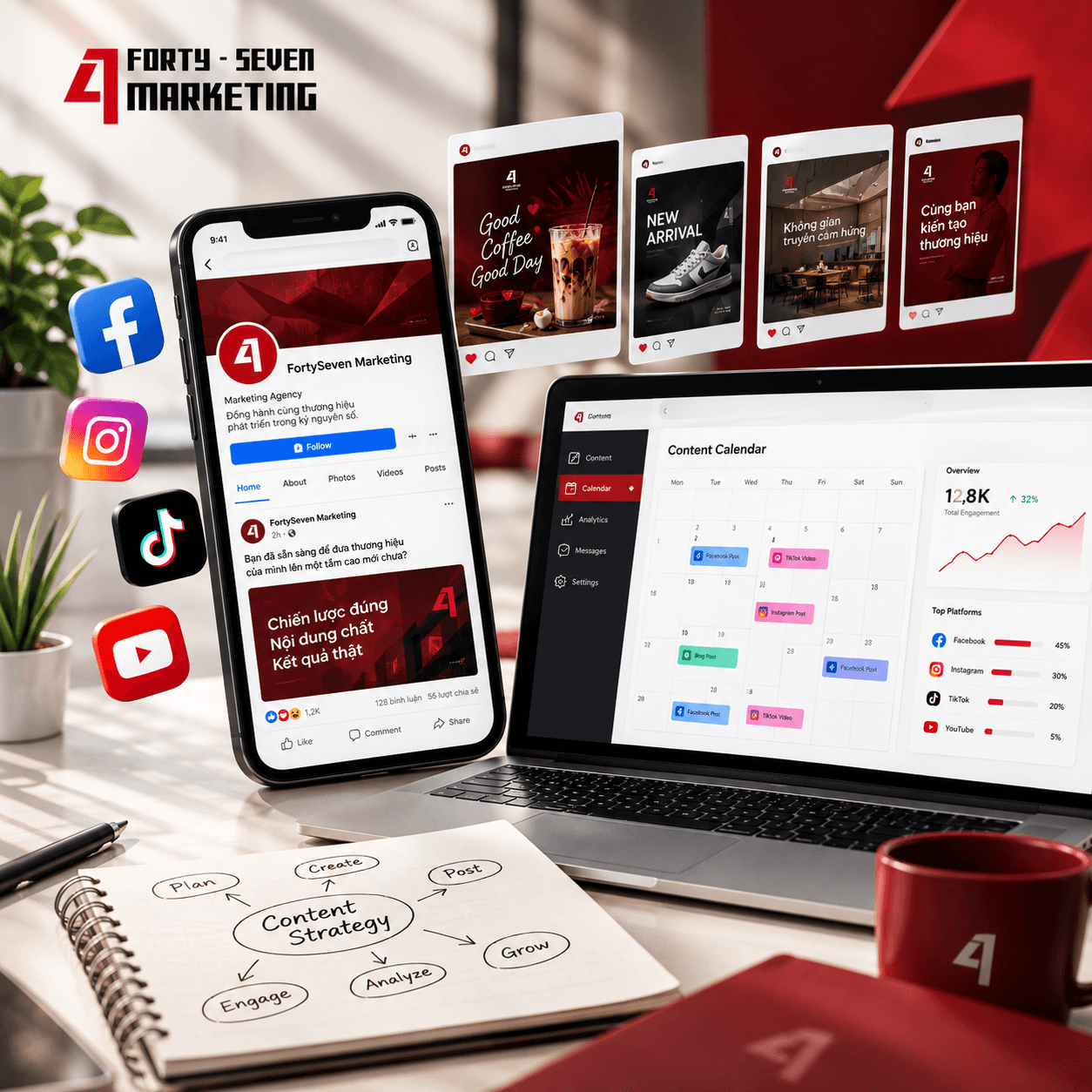 Quản Lý Mạng Xã Hội & Sáng Tạo Nội Dung — Fortyseven Marketing